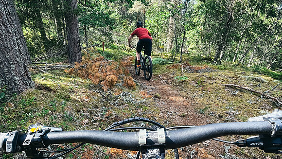 Mit dem E-Bike auf dem Radweg in Schweden