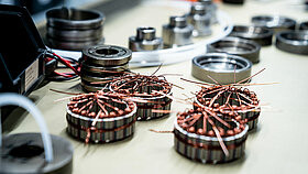 Frameless stator in the motor production line