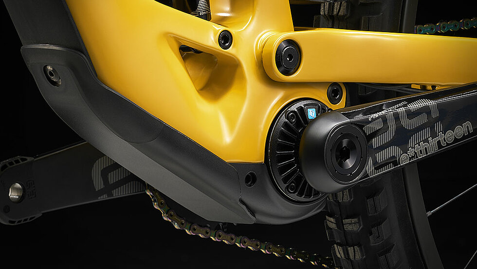 Close-up Trek Fuel EXe with integrated TQ HPR50 e-bike motor