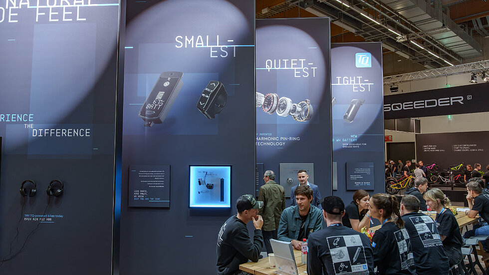 TQ e-bike exhibition booth at the Eurobike